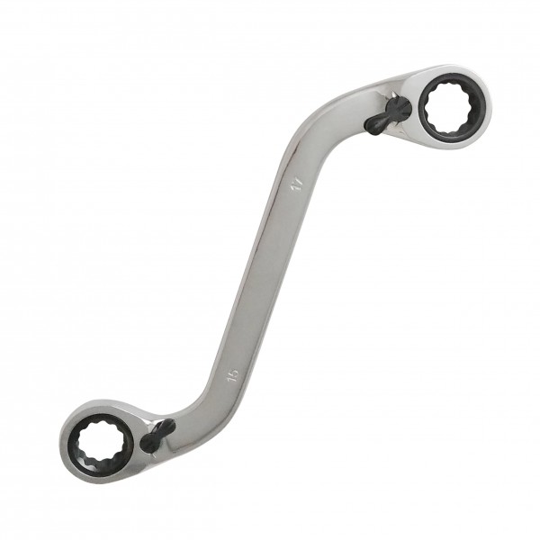 “S”Style Double Box Reversible Ratchet Wrench  